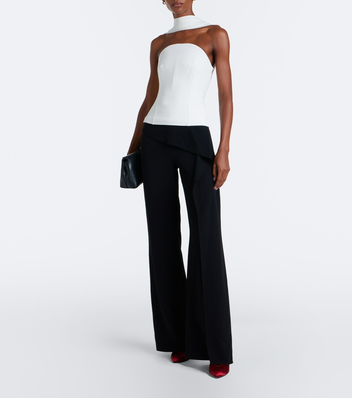 Roland Mouret Scarf-detail crêpe corset top