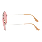 Ray-Ban Silver and Pink Aviator Sunglasses