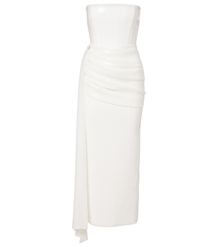 Photo: Alex Perry Bridal sequined strapless bustier gown