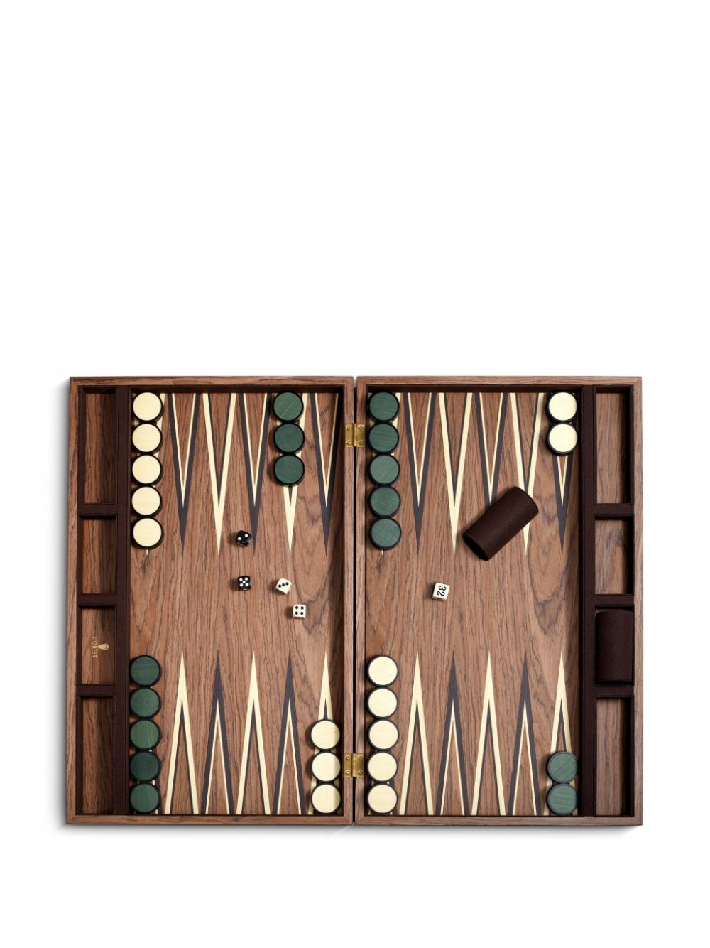 L'Objet Brown Matis Wood Backgammon Set