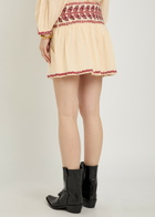 Isabel Marant étoile Picadilia Embroidered Cotton Mini Skirt Beige