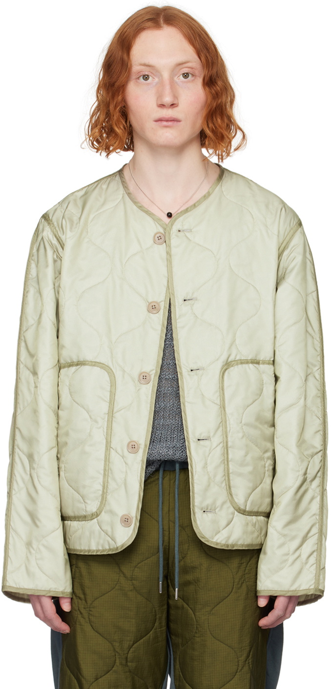 Dries Van Noten Khaki Quilted Jacket Dries Van Noten