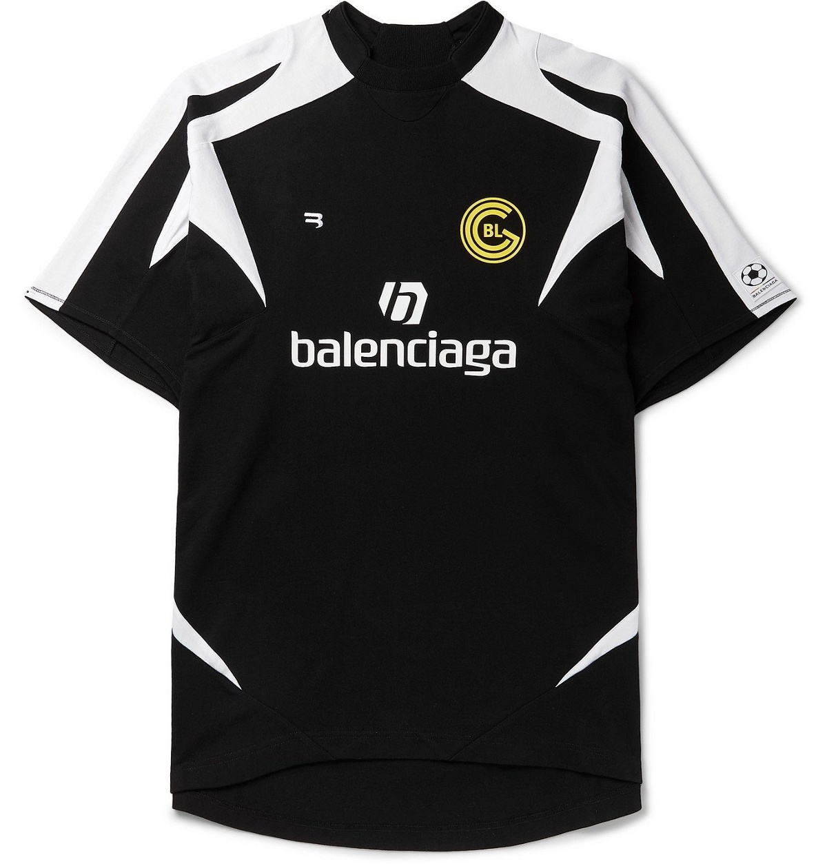 Balenciaga Logo-Print Cotton-Jersey T-Shirt Black Balenciaga