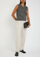 Tove Drawstring Crepe Trousers Light Grey