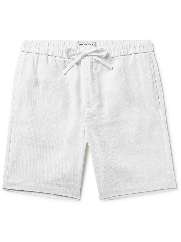 Photo: Frescobol Carioca - Felipe Linen and Cotton-Blend Drawstring Shorts - White
