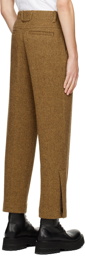 Solid Homme Brown Pleated Wide Trousers