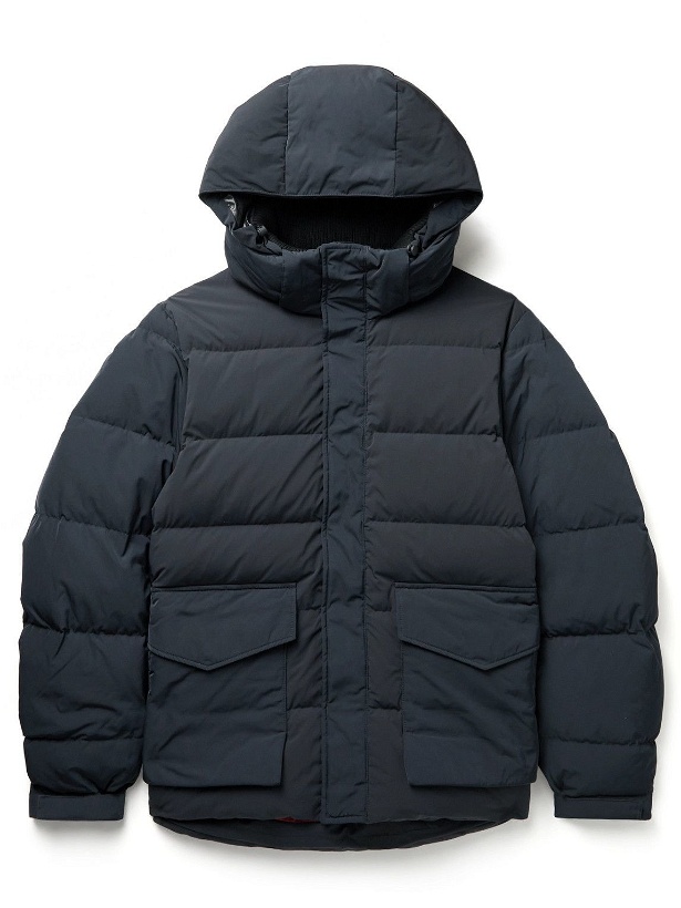 Photo: Incotex - Teknosartorial Quilted Shell Hooded Down Jacket - Blue