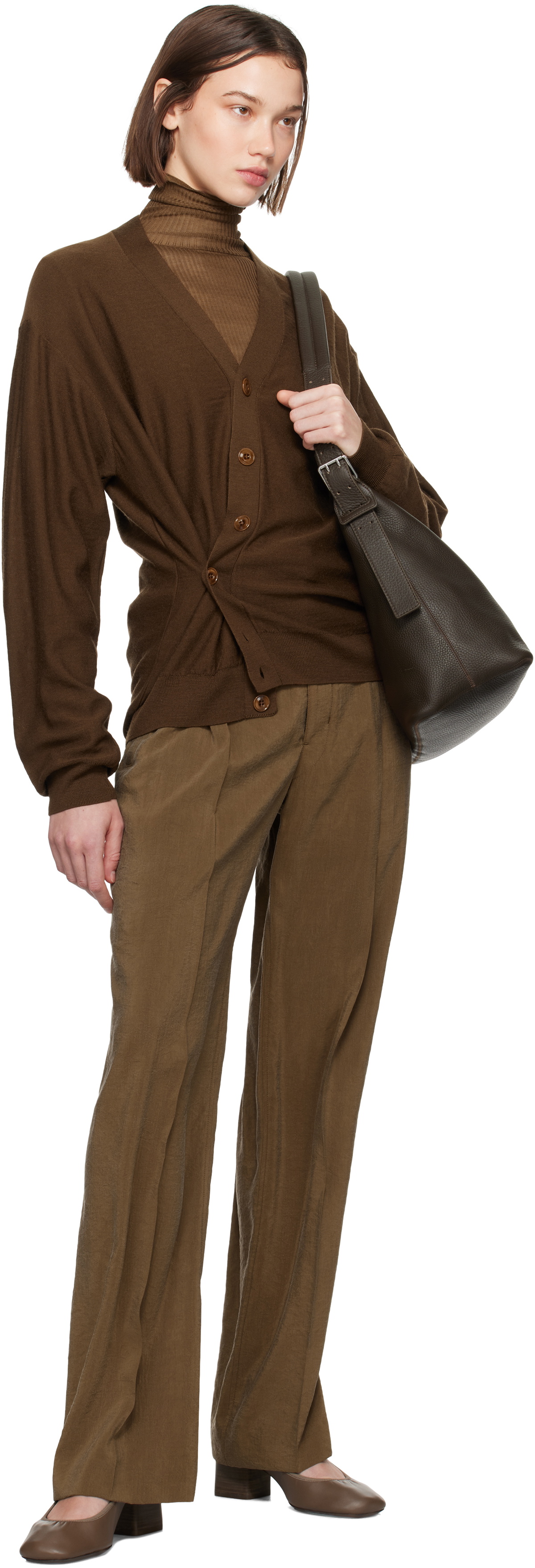 LEMAIRE twisted cardigan M ブラウン Brown Relaxed Twisted Cardigan by LEMAIRE on Sale