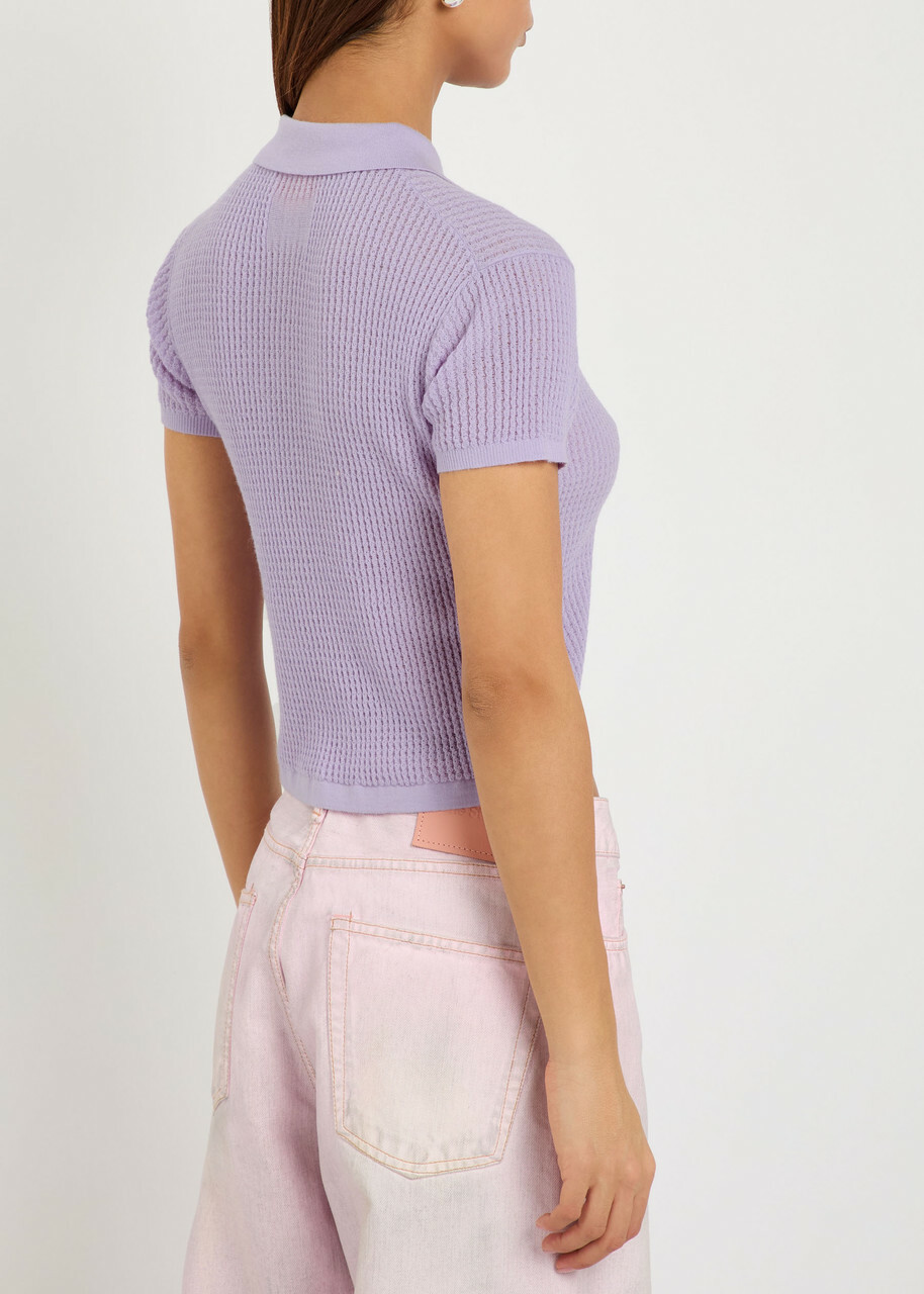 Guest In Residence Shrunken Cashmere Polo Shirt Purple