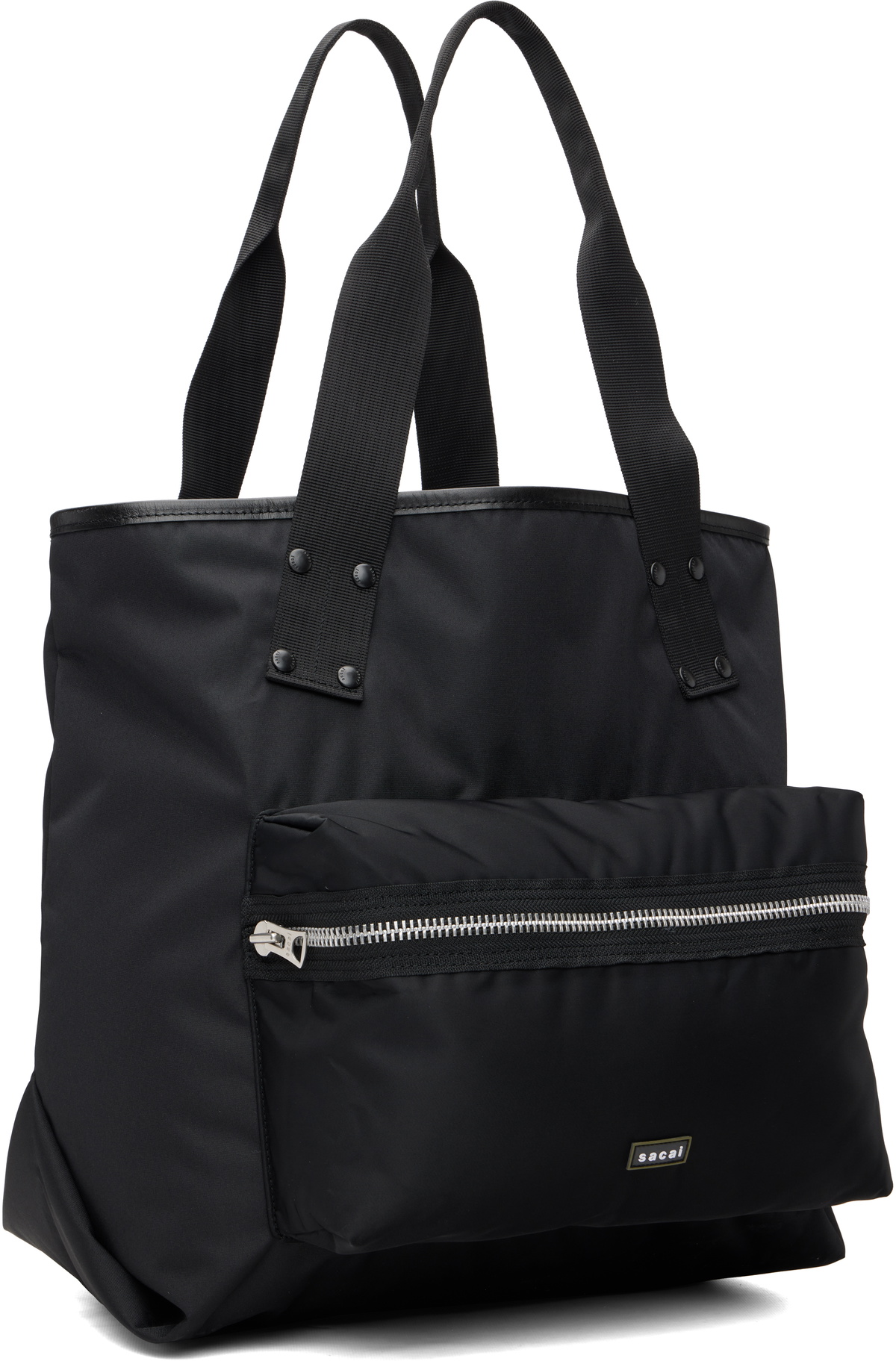 sacai Black Large Pocket Tote
