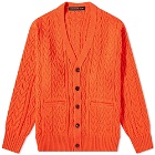 Undercover Men's Cable Knit Cardigan in Orange