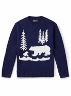 Beams Plus - Intarsia Wool Sweater - Blue