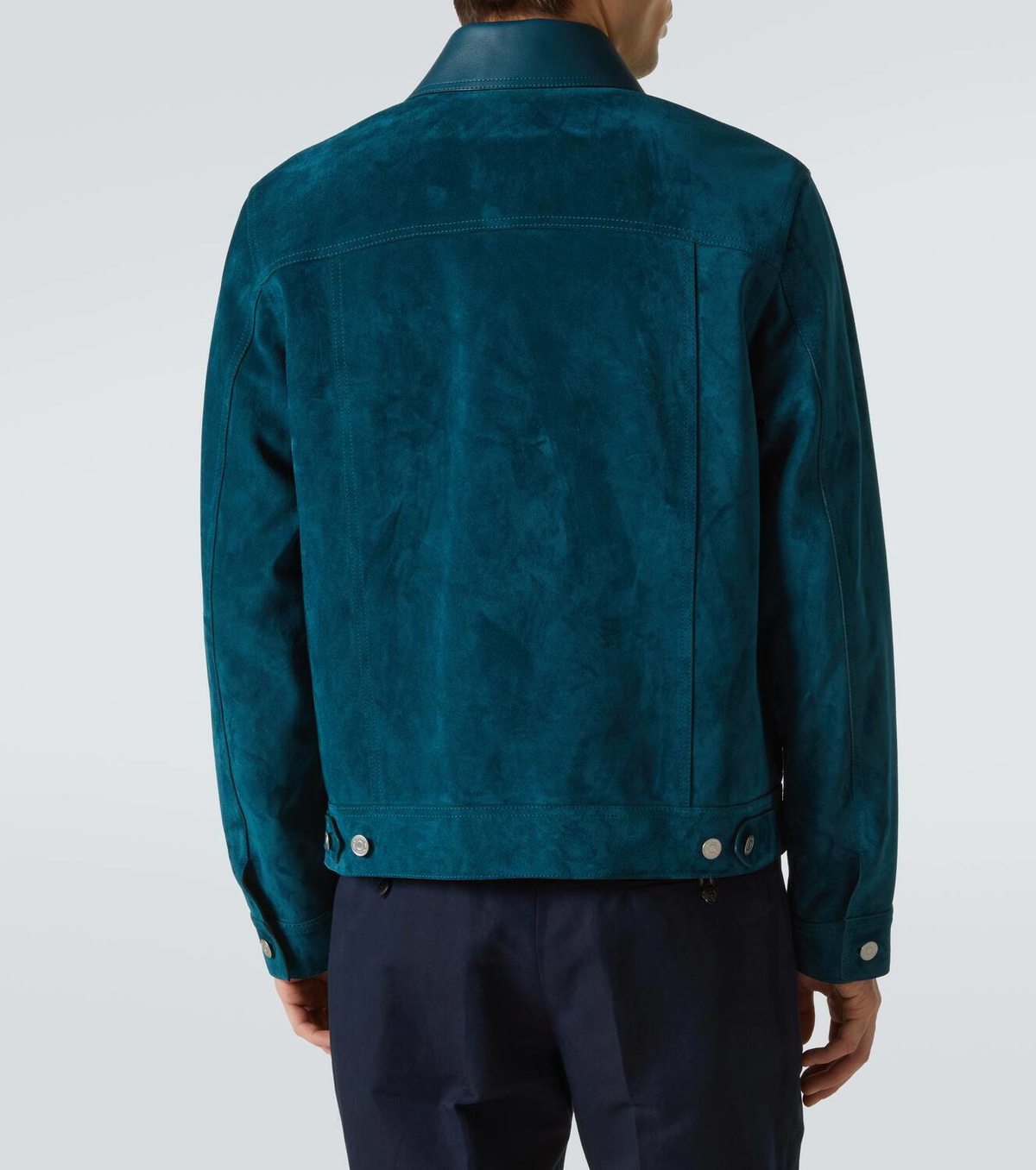 Berluti Leather-trimmed suede field jacket