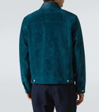 Berluti Leather-trimmed suede field jacket