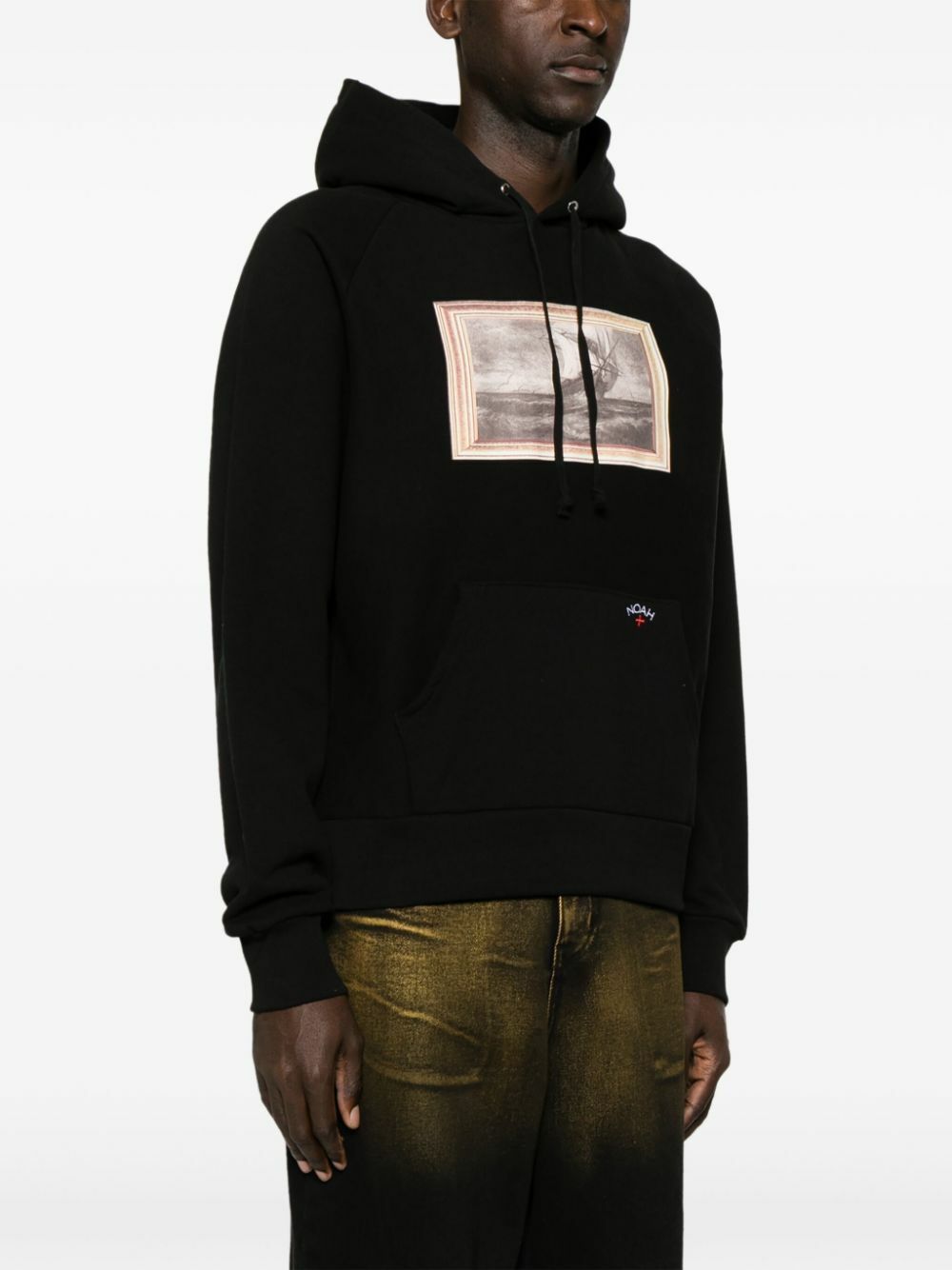 NOAH NY X The Cure Black Frame-Print Cotton Hoodie Noah NYC