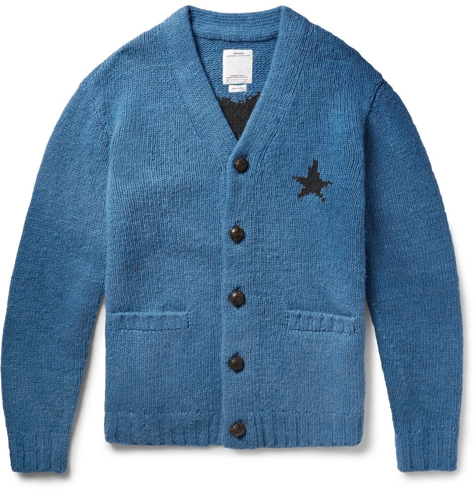 visvim - Selmer Intarsia Wool Cardigan - Men - Blue Visvim