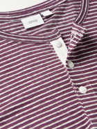 ONIA - Elliot Striped Linen-Jersey Henley T-Shirt - Purple