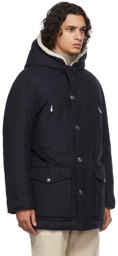 Brunello Cucinelli Navy Diagonal Down Coat