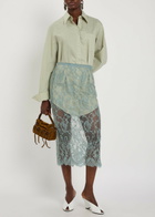 Acne Studios Layered Cotton and Silk-blend Midi Shirt Dress Green