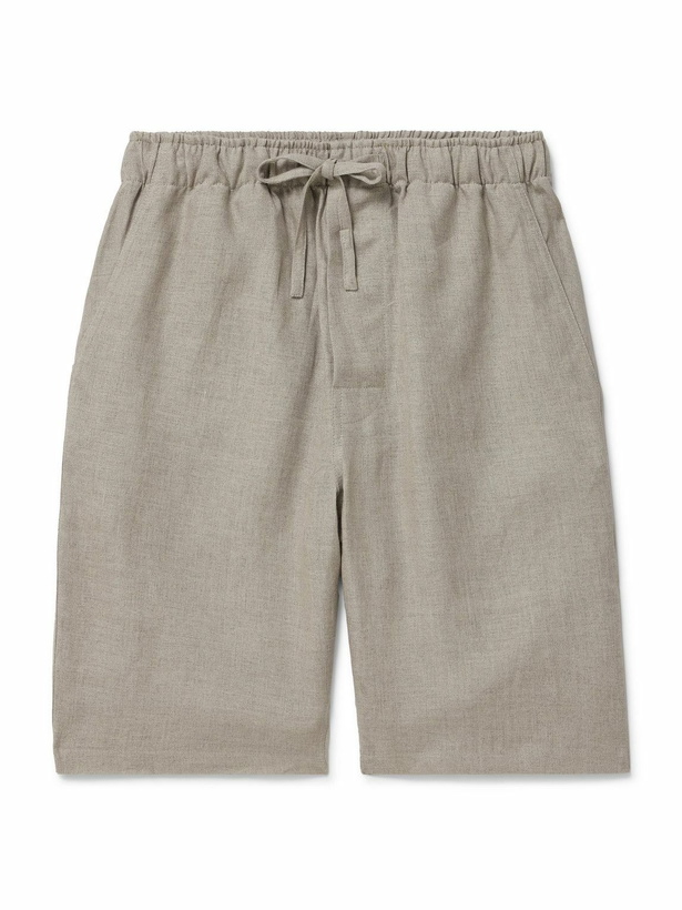 Photo: De Petrillo - Slim-Fit Straight-Leg Linen Drawstring Shorts - Neutrals