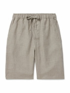 De Petrillo - Slim-Fit Straight-Leg Linen Drawstring Shorts - Neutrals