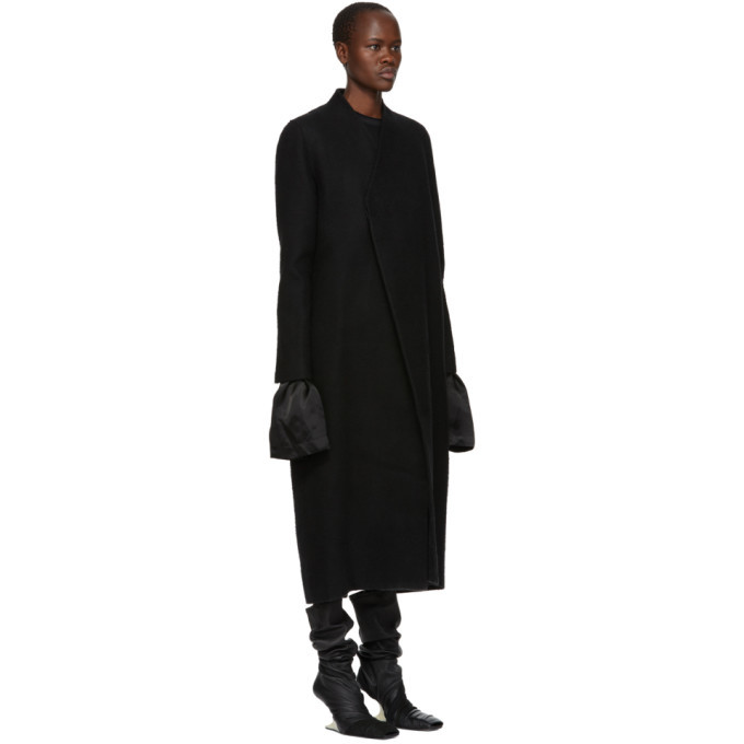 Rick Owens Black Camel Hair Museum Coat Rick Owens