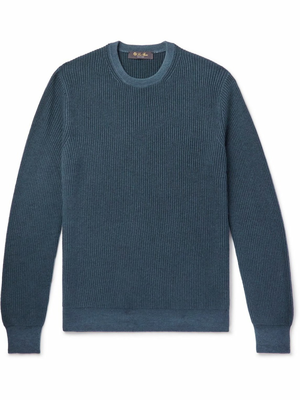 Photo: Loro Piana - Ribbed Cashmere Sweater - Blue
