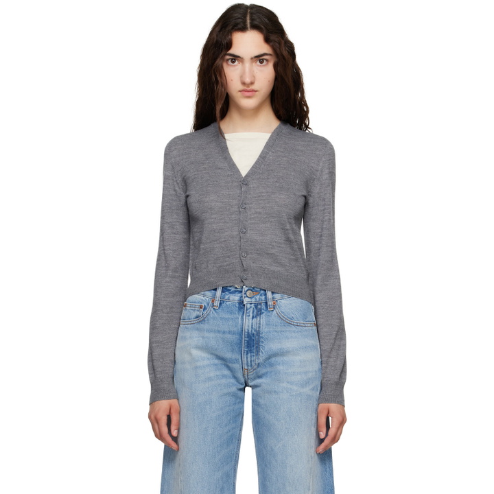 Photo: MM6 Maison Margiela Gray Trompe L'Oeil Cardigan