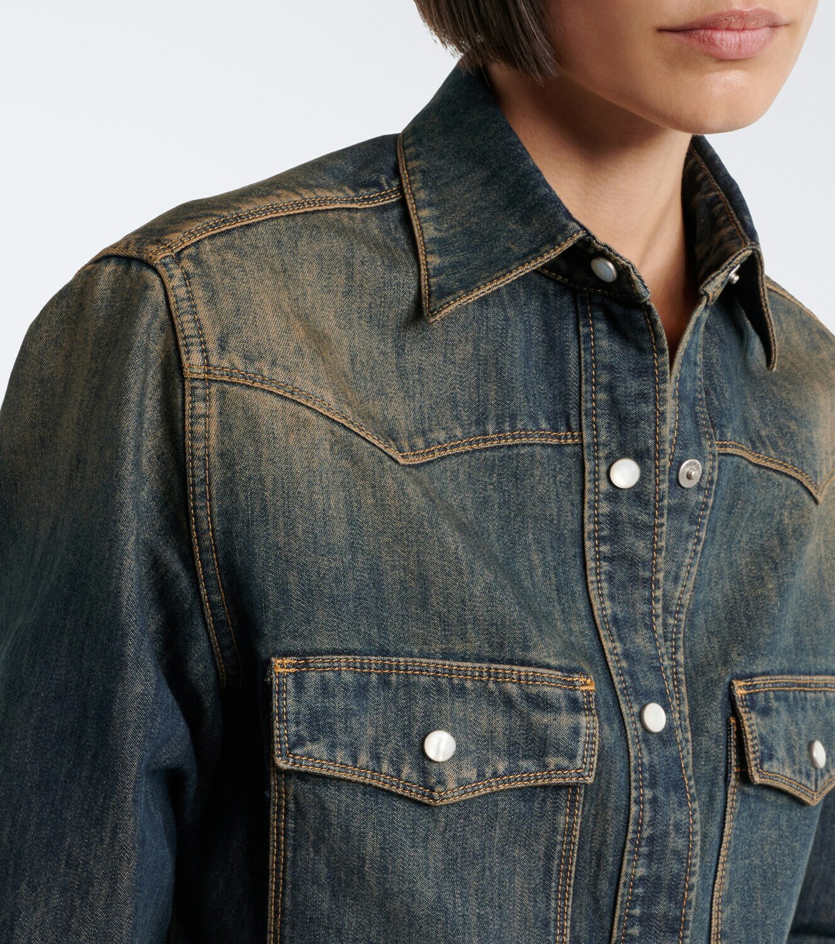 Fendi Cotton-blend denim shirt