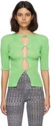 A. ROEGE HOVE SSENSE Exclusive Green Nylon Cardigan