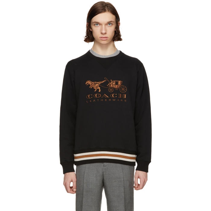Photo: Coach 1941 Black Embroidered Rexy and Carriage Sweatshirt