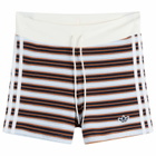 Adidas Women's Striped Terry Mini Shorts in Multicolor/Crystal Sky