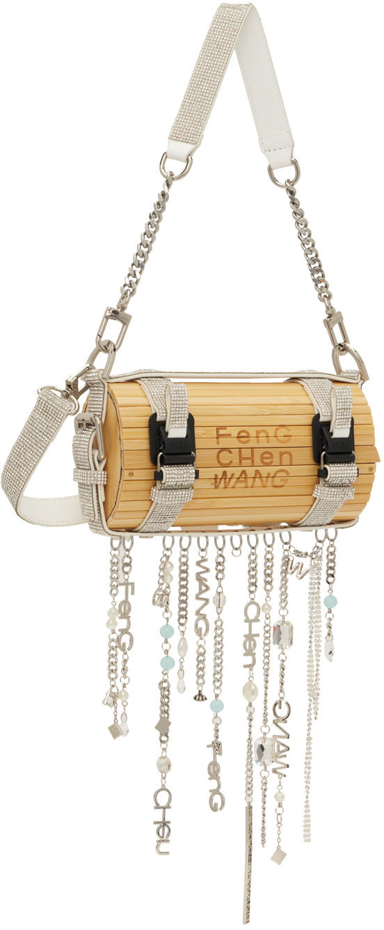 Feng Chen Wang Beige & Silver Big Bamboo Bag Feng Chen Wang