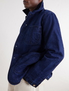 Drake's - Corduroy-Trimmed Denim Chore Jacket - Blue
