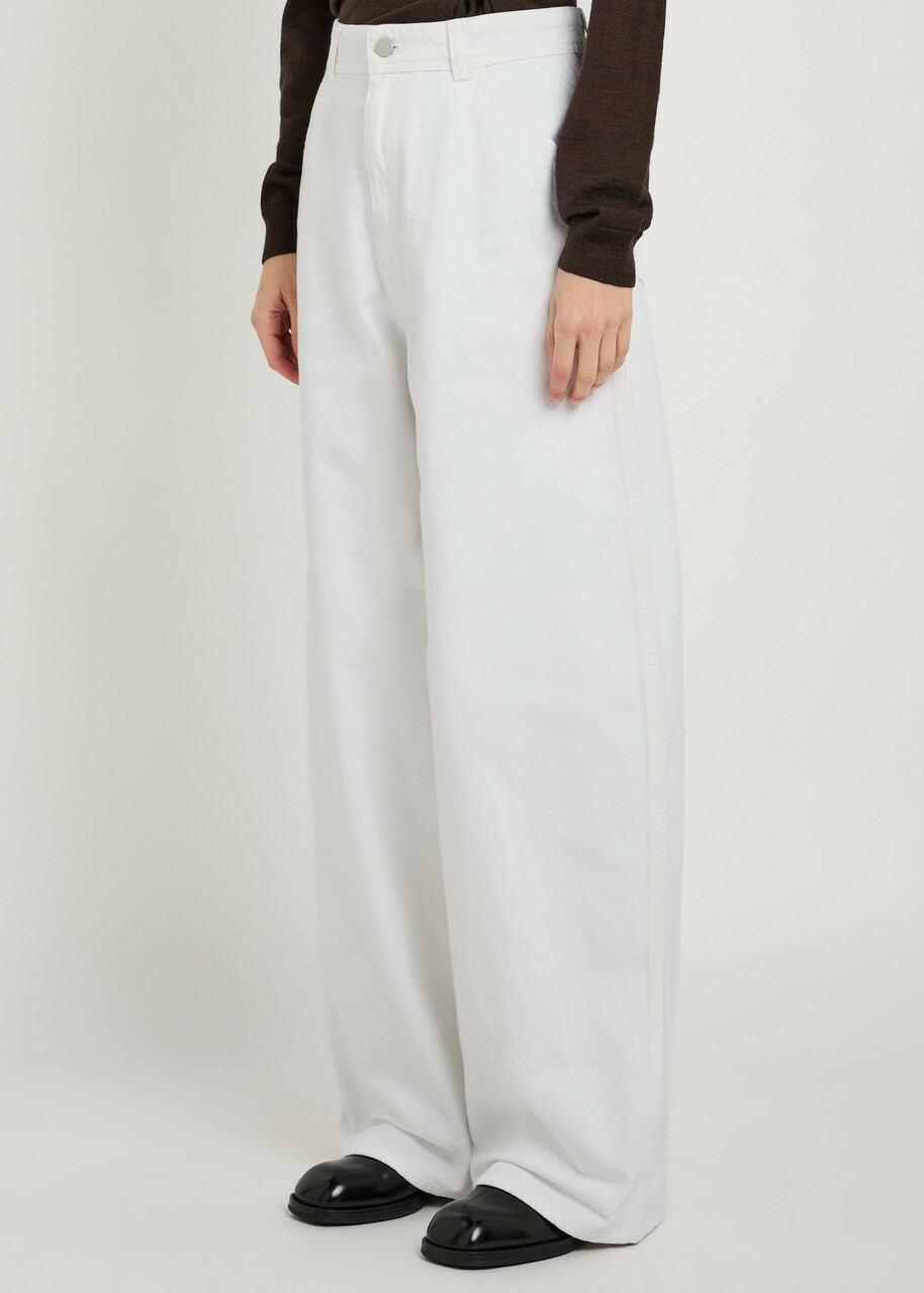 Lemaire Curved Wide-leg Jeans Off White