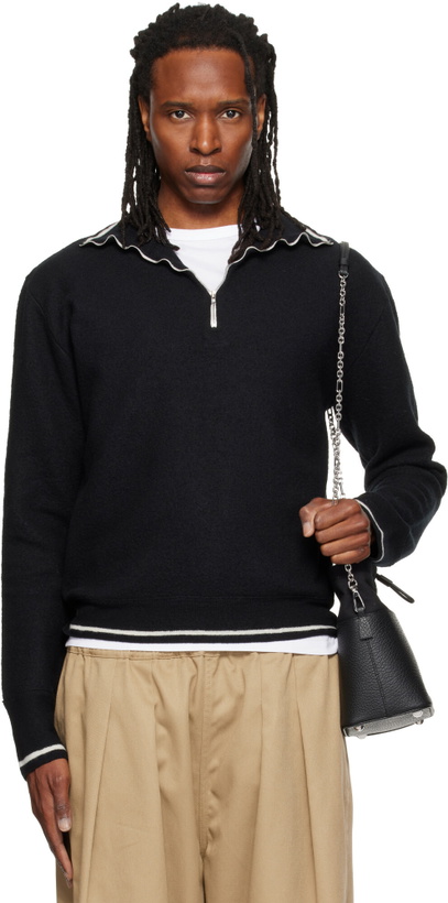 Photo: Maison Margiela Black Contrast Shirt Sweater