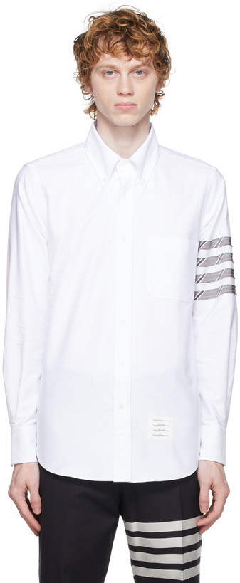 Photo: Thom Browne Cotton 4-Bar Oxford Shirt