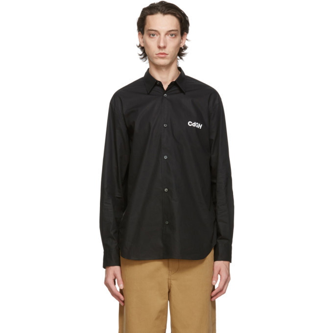 Photo: Comme des Garcons Homme Black Cotton Broadcloth Shirt