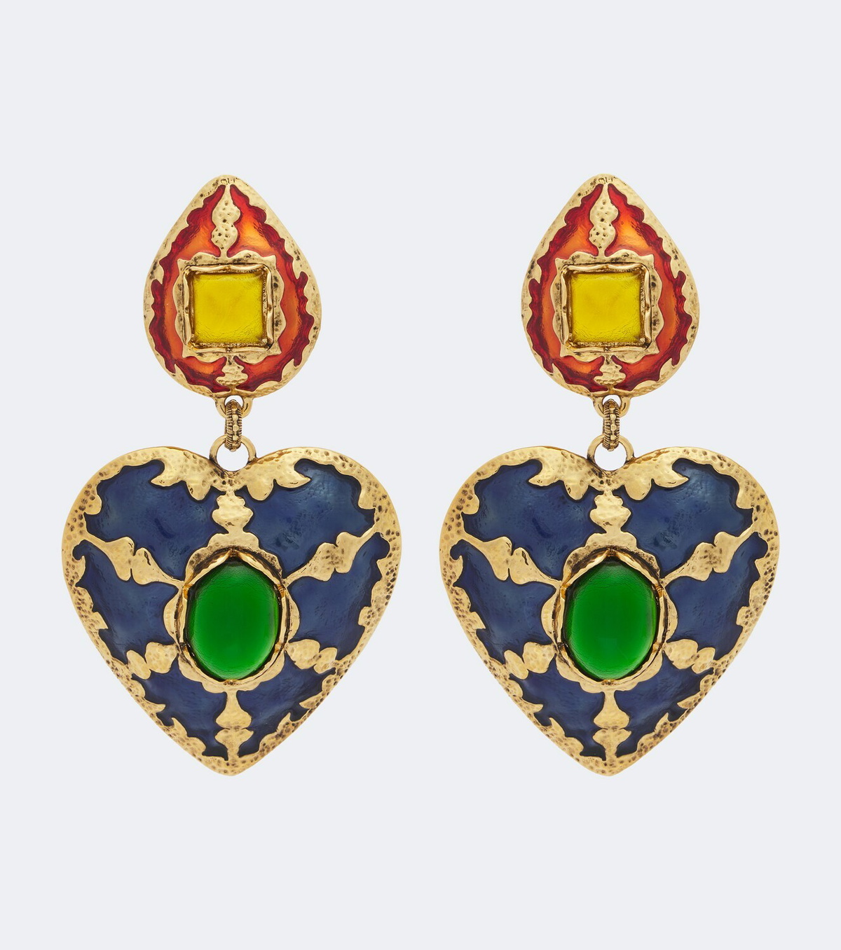 Saint Laurent Embellished clip-on earrings