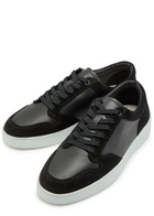Jude Llow Telier Panelled Grained Leather Sneakers Black