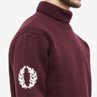 Fred Perry Authentic Men's Laurel Wreath Roll Neck Knit in Oxblood
