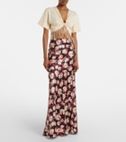 Rabanne Embellished cotton jersey crop top