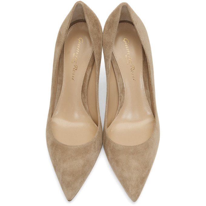 Gianvito Rossi Beige Suede Heels