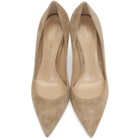 Gianvito Rossi Beige Suede Heels