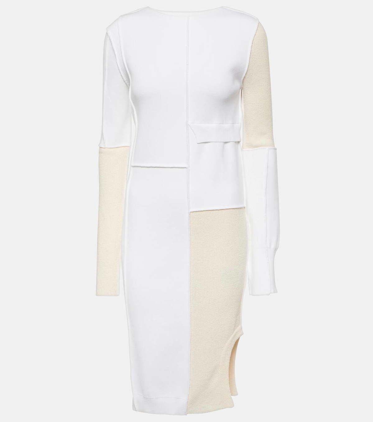 ワンピース MM6 Maison Margiela Midi dresses MM6 Maison Margiela Asymmetric Ruched Satin Midi Dress
