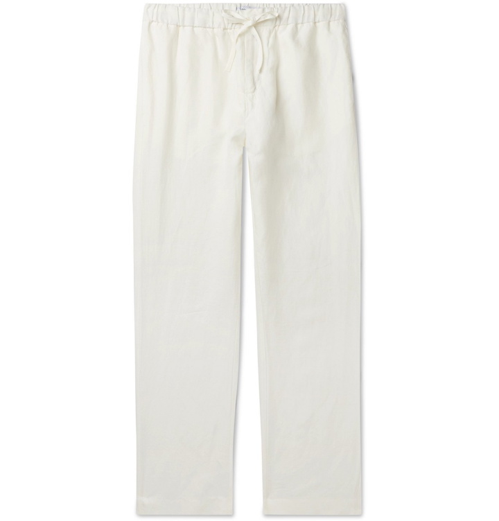 Photo: Frescobol Carioca - Slub Tencel and Linen-Blend Drawstring Trousers - White