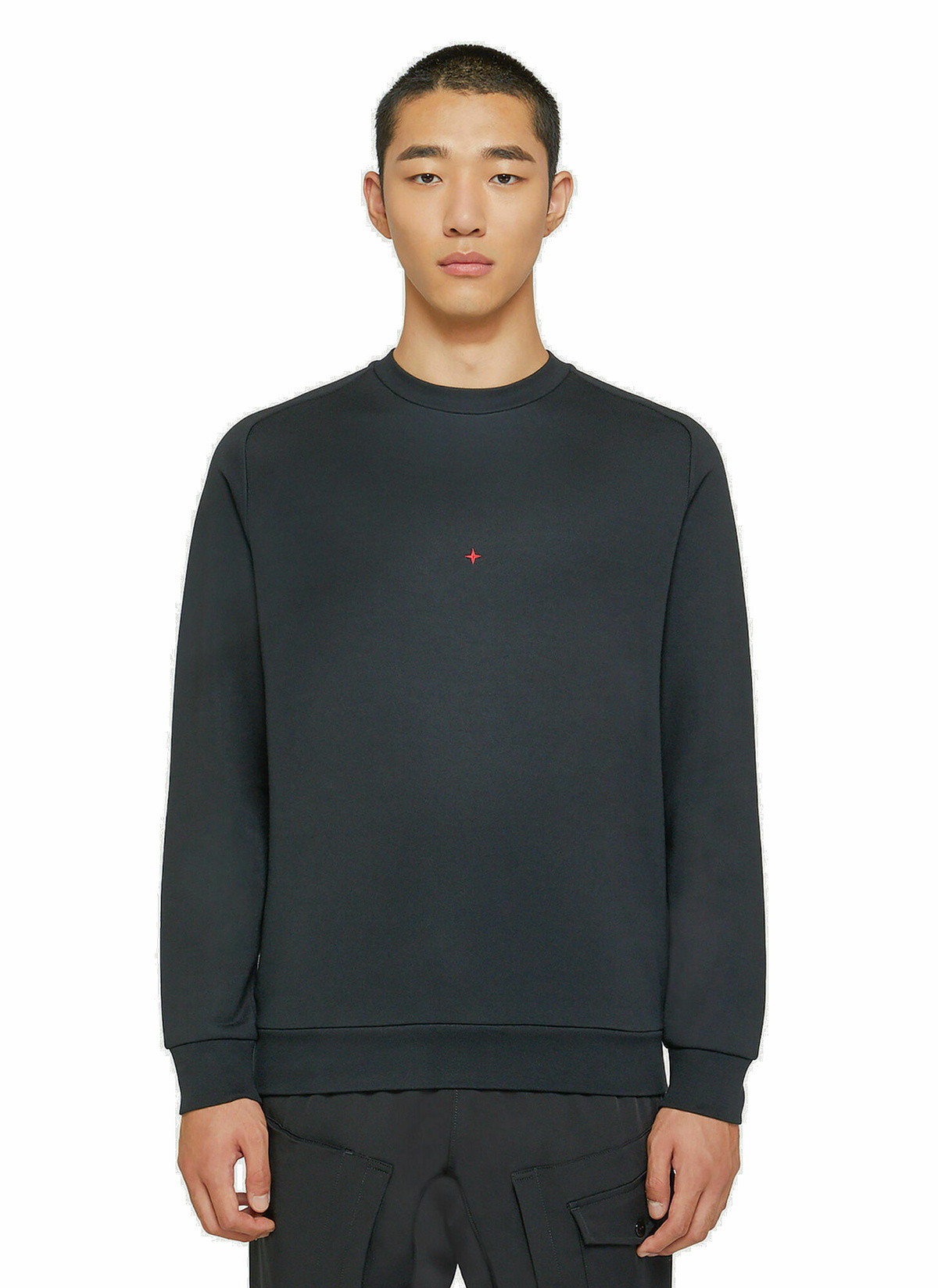 Crewneck Sweatshirt in Black Stone Island