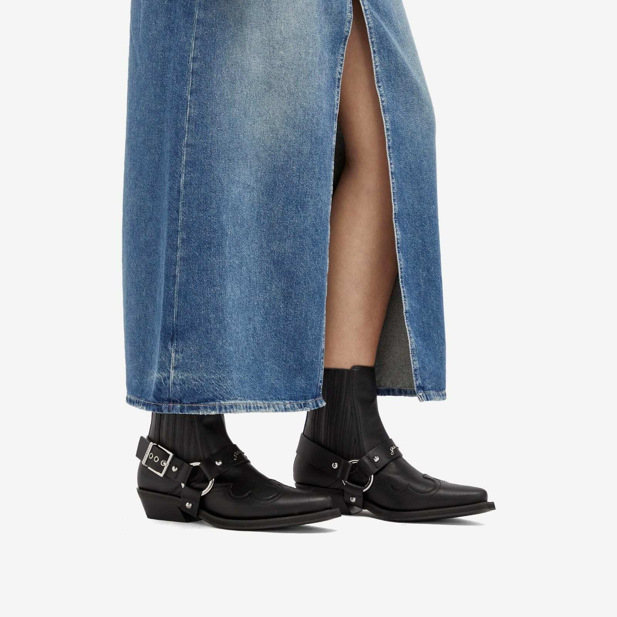 ブーツその他 GANNI STIVALE CHELSEA WESTERN FITTED GANNI Women's Fitted Chelsea Western Boot in Black GANNI