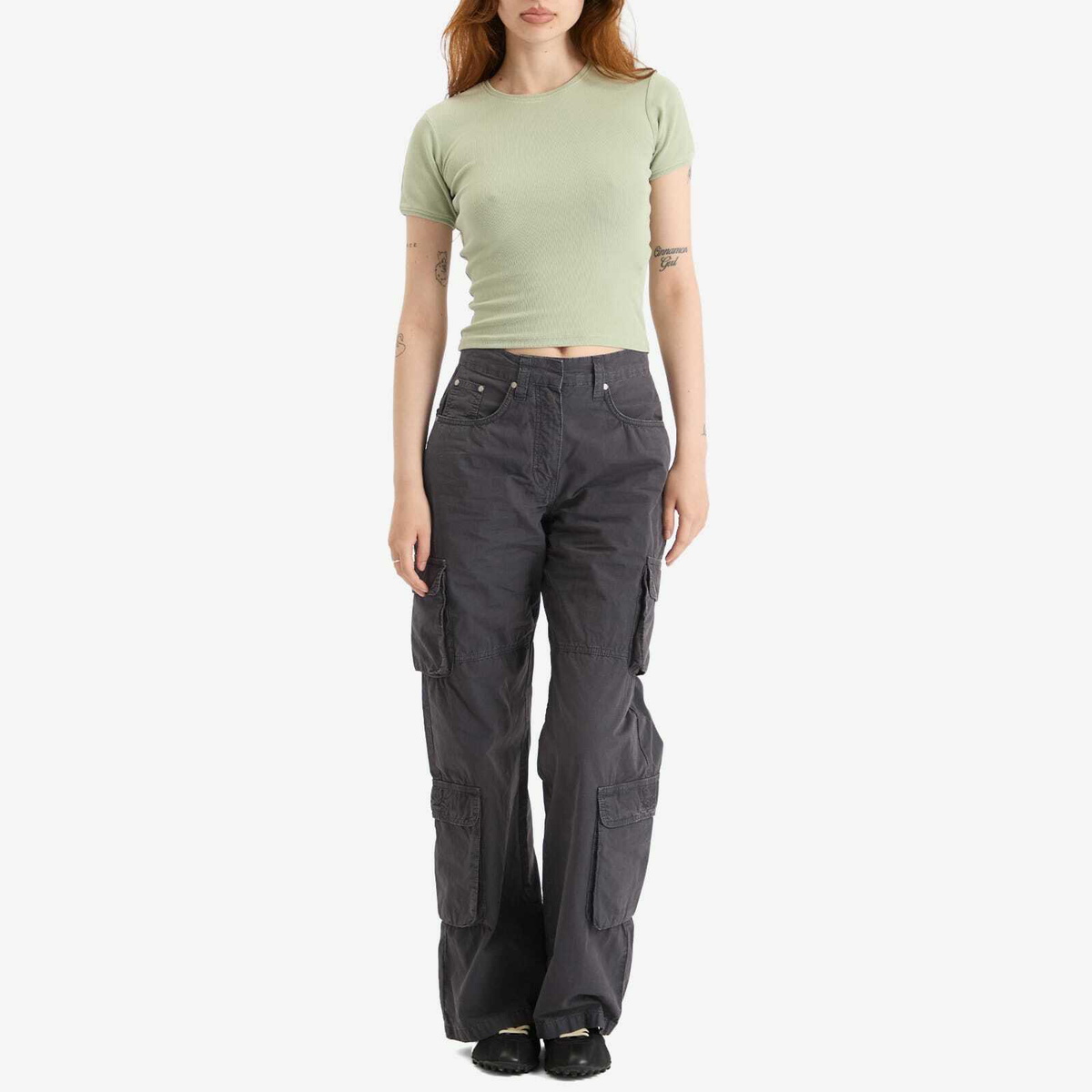 Represent Women's Initial Baby T-Shirt in Desert Sage