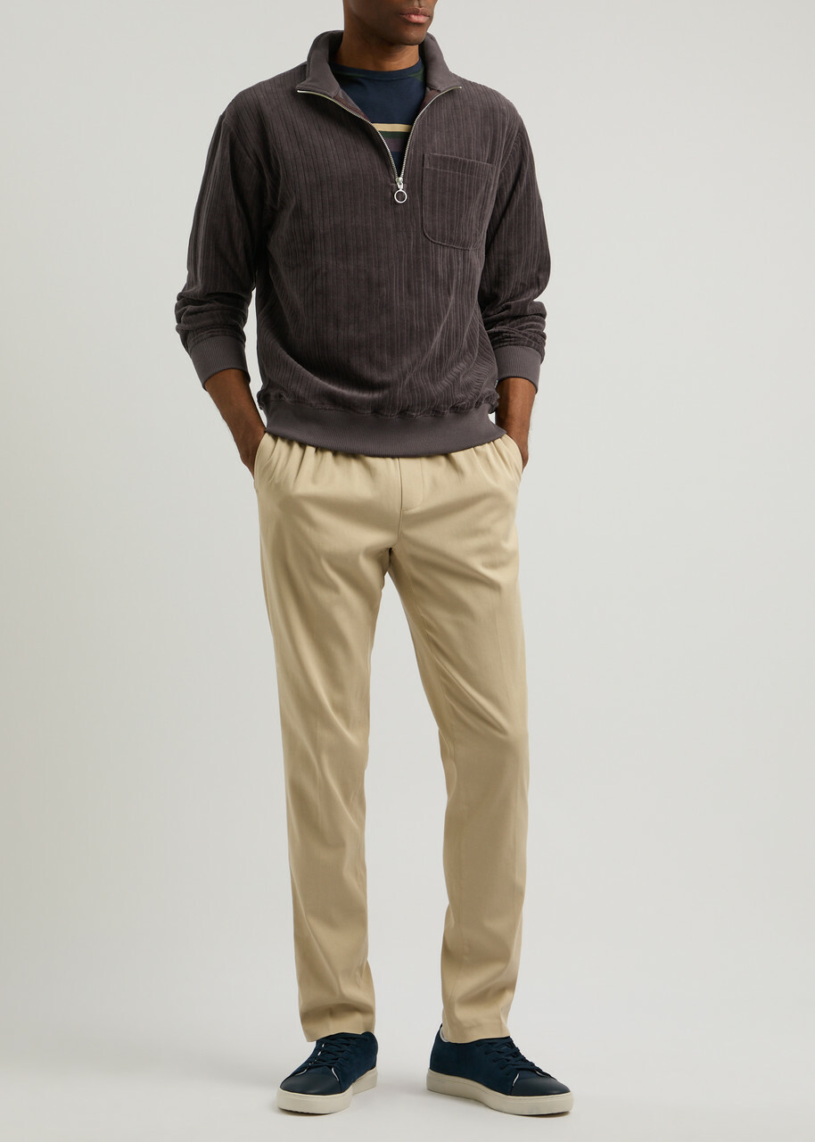 Oliver Spencer Half-zip Corduroy Sweatshirt Purple